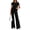 Black, variant on PRETTYGARDEN Women's Summer 2 Piece Matching Lounge Sets Short Sleeve Shirts Tops Wide Leg Pants Travel Airport Outfits