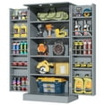 thumbnail image 2 of Casendy Pantry Cabinet with 2 Doors and 16 Shelves, Modern Kitchen Storage Cabinet with Adjustable Shelves, Kitchen Storage Cupboard for Dining Room, Living Room, Gray, 2 of 8