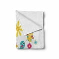 thumbnail image 2 of Cartoon Soft Flannel Fleece Throw Blanket, Animals Style Happy Dancing Animals Birds Owls, Cozy Plush for Indoor and Outdoor Use, 50" x 60", Sky Blue Pink Marigold, by Ambesonne, 2 of 6