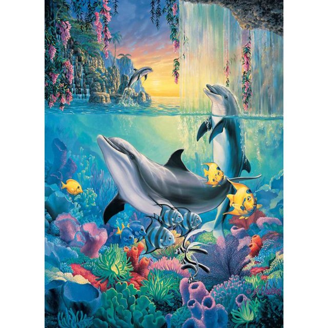 Taladro Pintura Diamante (DE4680) 5D DIY Fantasía Completa Delfín Caballo Bordado (B897) 40x50cm Hugtrwg Para estrenar