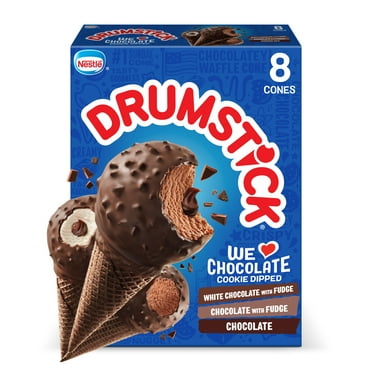 Drumstick Chocolate Cookie Dipped Sundae Cones Variety Pack, 8 Count