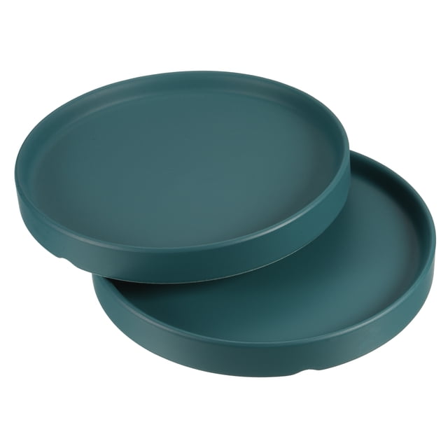 Uxcell 6" Cerámica Redonda Plato de Maceta Bandeja de Goteo Coaster, Cyan 2 Paquete