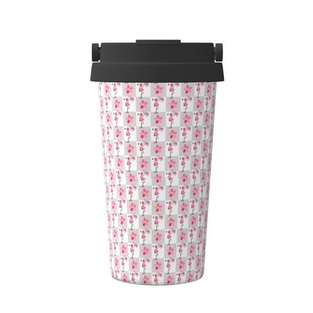

Junzan Flamingo On Checkered for Stainless Steel Vacuum Insulated Tumbler - Reusable Insulated Cold Brew Iced Coffee Cup Thermos -Gifts for Women Men Him Her