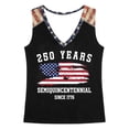 thumbnail image 3 of Womens Summer Tank Tops Independence Day Casual Print Sleeveless Summer Blouse America 250 Shirt Black L, 3 of 6