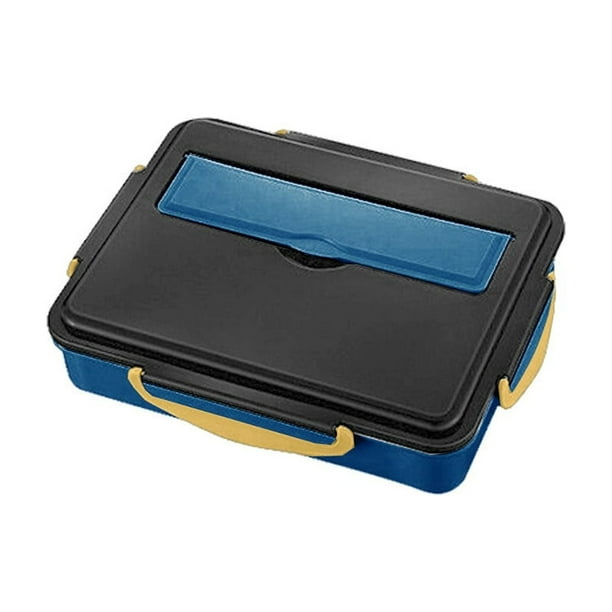 Fiambrera de acero inoxidable de 1500 ml con 5 compartimentos para adultos. Fiambrera bento de acero 304 para el trabajo, la escuela y la oficina. Recipiente portátil y ligero para preparar comidas,