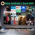 thumbnail image 4 of 5G WiFi Android Projector, 4K Home Cinema with Built-in Sound, Support Phone/Mirroring, USB/HDMI, for Gaming KTV Movies Outdoor Gift, 4 of 12