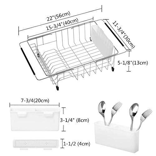 TOOLKISS Stainless Steel Over the Sink Dish Rack & Reviews