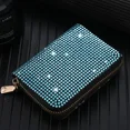 thumbnail image 3 of Bolsa de almacenamiento de tarjetas para mujer, monedero elegante, cartera pequeña con diamantes de imitación para mujer, tarjetero con cremallera, 3 of 5
