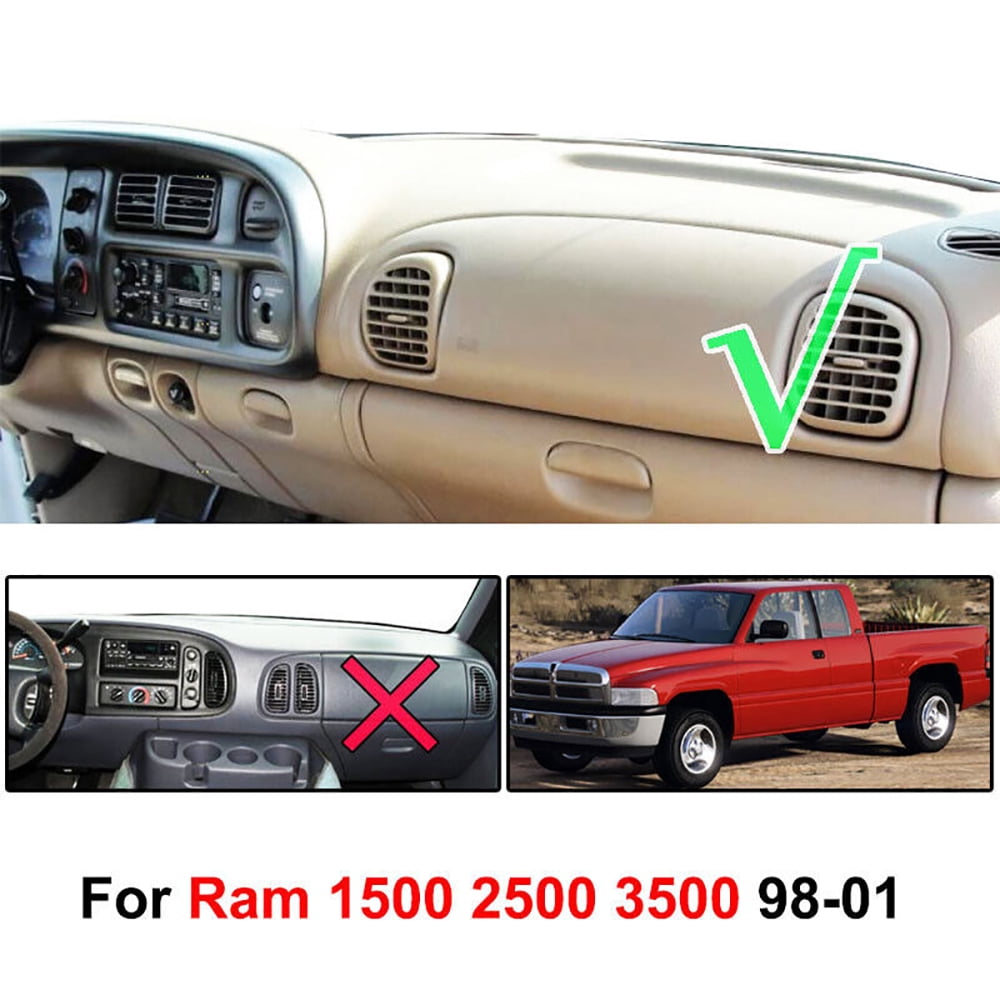XUKEY Dashboard Cover for Dodge Ram 1500 2500 3500 1998-2001 Dash Mat Pad Carpet