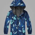 thumbnail image 2 of Afuyipoi Kids Print Hooded Jacket Windproof Waterproof Zip Up for Boys Girls Size 4-12 Dark Blue Size 7, 2 of 4