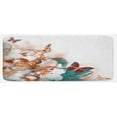 thumbnail image 1 of Nature Kitchen Mat, Colorful Butterflies Flying over Violet Petals Flowers Spring Beauty Illustration, Plush Decorative Kitchen Mat with Non Slip Backing, 47" X 19", Multicolor, by Ambesonne, 1 of 1