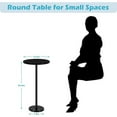thumbnail image 2 of Drink Tables for Small Spaces Pedestal Side Table with Marble Base Small Round Side Table Black Coffee Table for Sofa Couch Chair Patio, Black, 2 of 9