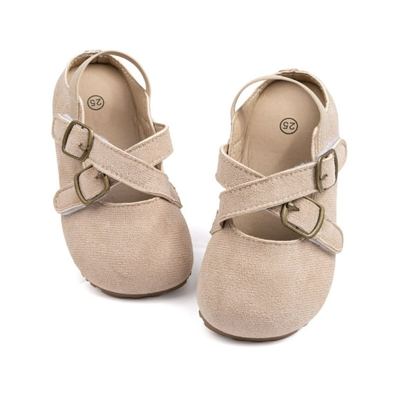 Mepaouo Kids Suede Clogs Toddler Boys Girls Cork Flat Sandals Adjustable Buckle Slip on Mule Shoes