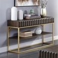 thumbnail image 4 of Furniture of America Giffore Table Console en Métal à 1 Tablette, Noyer, 4 of 5