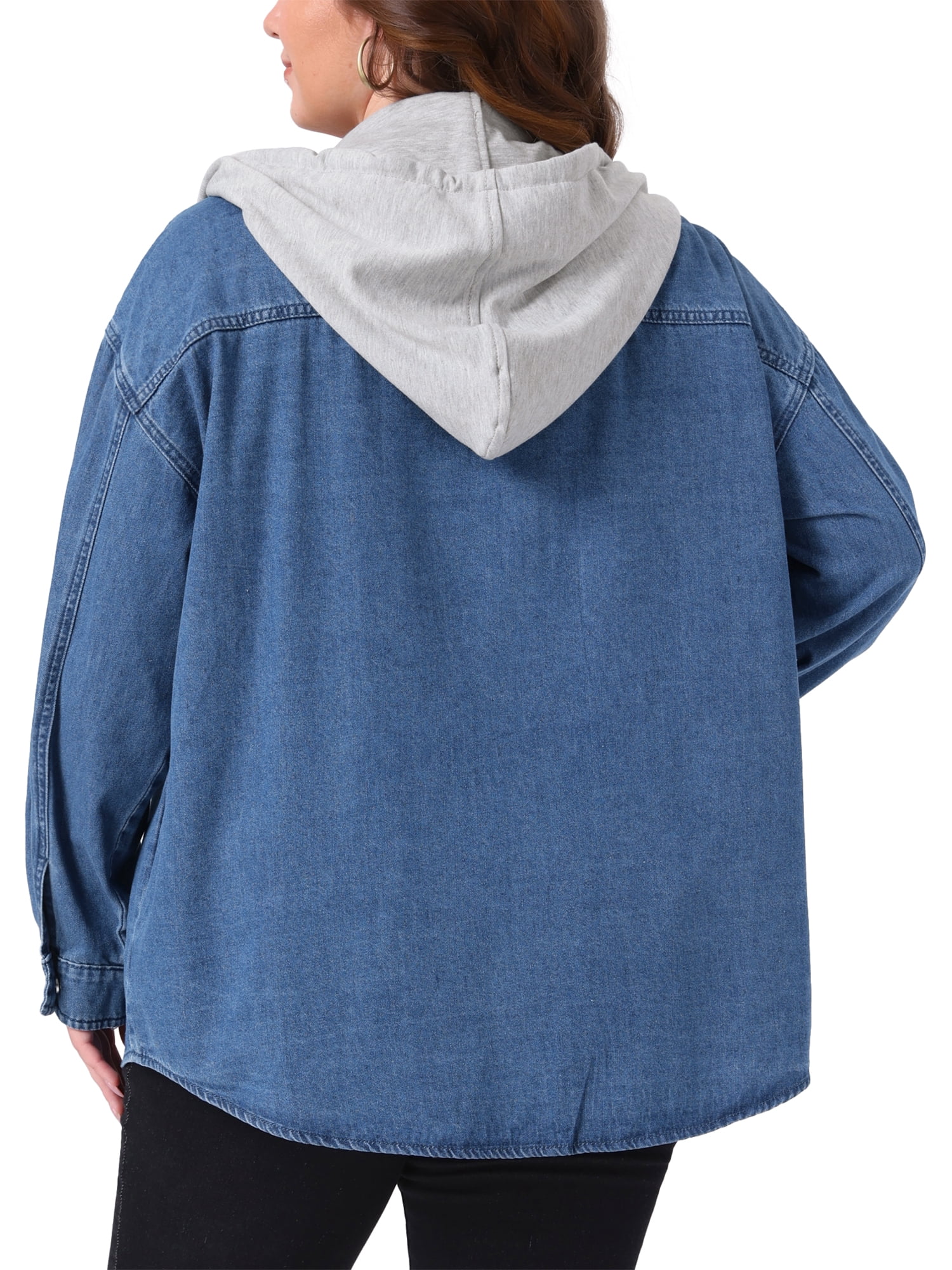 DARING DIVA Women's Plus Denim Long Sleeve Button Down Western Outfit 3X Blue