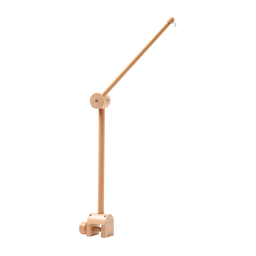 Planet Crib Bell for Babies, Wooden Rotating & Swaying Bed Rattle with Stars, Rocket & Planet Pendants for Infant Nursery Decoration