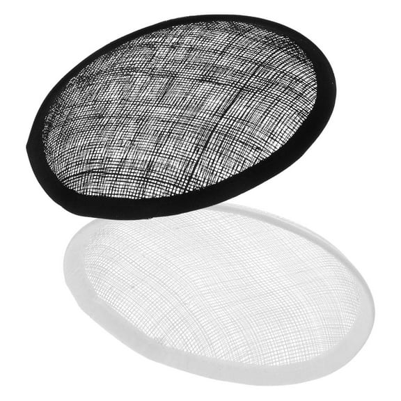 SOPOTUTU 2Pcs Sinamay Fascinator Hat Base Round Shape Assorted Colors for Millinery Craft and Hat Making