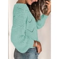 thumbnail image 5 of Asyoly Women Casual Crewneck Cable Knit Sweater Loose Bawting Long Sleeve Jumper Pullover, 5 of 5