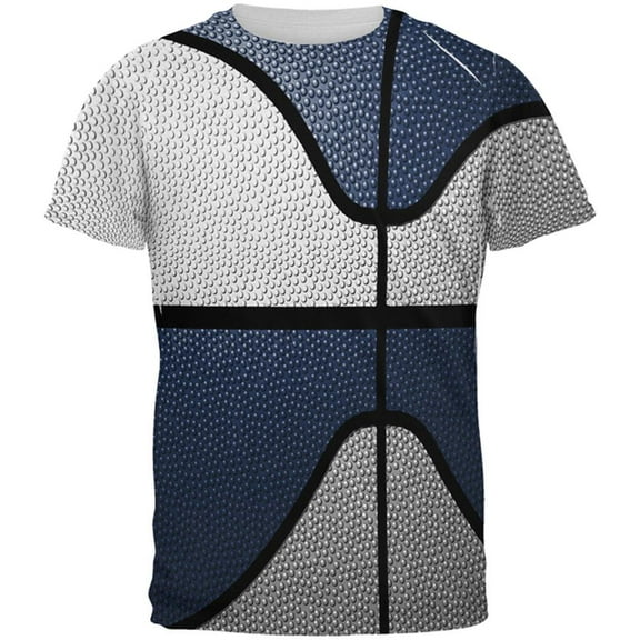 Championship Basketball White & Navy Blue All Over Mens T Shirt Multi 2XL