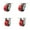 2 Swivel w/2 Bolt On Swivel Locks - 2 Rigid, variant on 6 Inch Extra Heavy Duty Red Poly on Cast Iron Wheel Rigid Top Plate Caster