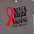 thumbnail image 4 of Inktastic Never Stop Fighting Stroke Awareness Red Ribbon Boys or Girls Toddler T-Shirt, 4 of 5