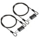 thumbnail image 1 of Cable de acero de seguridad con candado de combinación de 4 dígitos, 2 juegos de 1.6 pies de cuerda de seguridad recubierta, candado de doble lazo, negro, 1 of 7