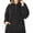 BLACK, variant on Women's Soft Cotton Candy Fleece Quarter Zip-Up Sherpa Hoodie Sweatshirt Top with Kangaroo Pocket