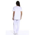 thumbnail image 2 of Just Love Women's Medical Scrubs - Six Pocket Set with Comfortable V-Neck and Cargo Pant (White, 1X), 2 of 3