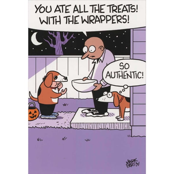 NobleWorks Funny Halloween Greeting Card with 5 x 7 Inch Envelope (1 Card) So Authentic C8754HWG