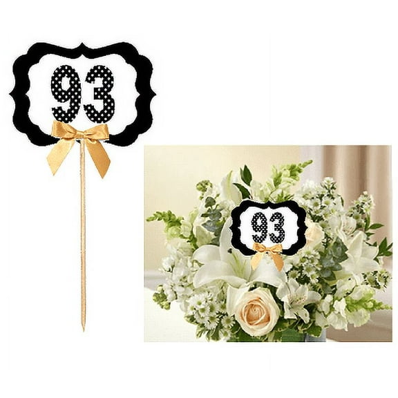 93rd Birthday / Anniversary Table Decoration Party Centerpiece Pick - Set of 6