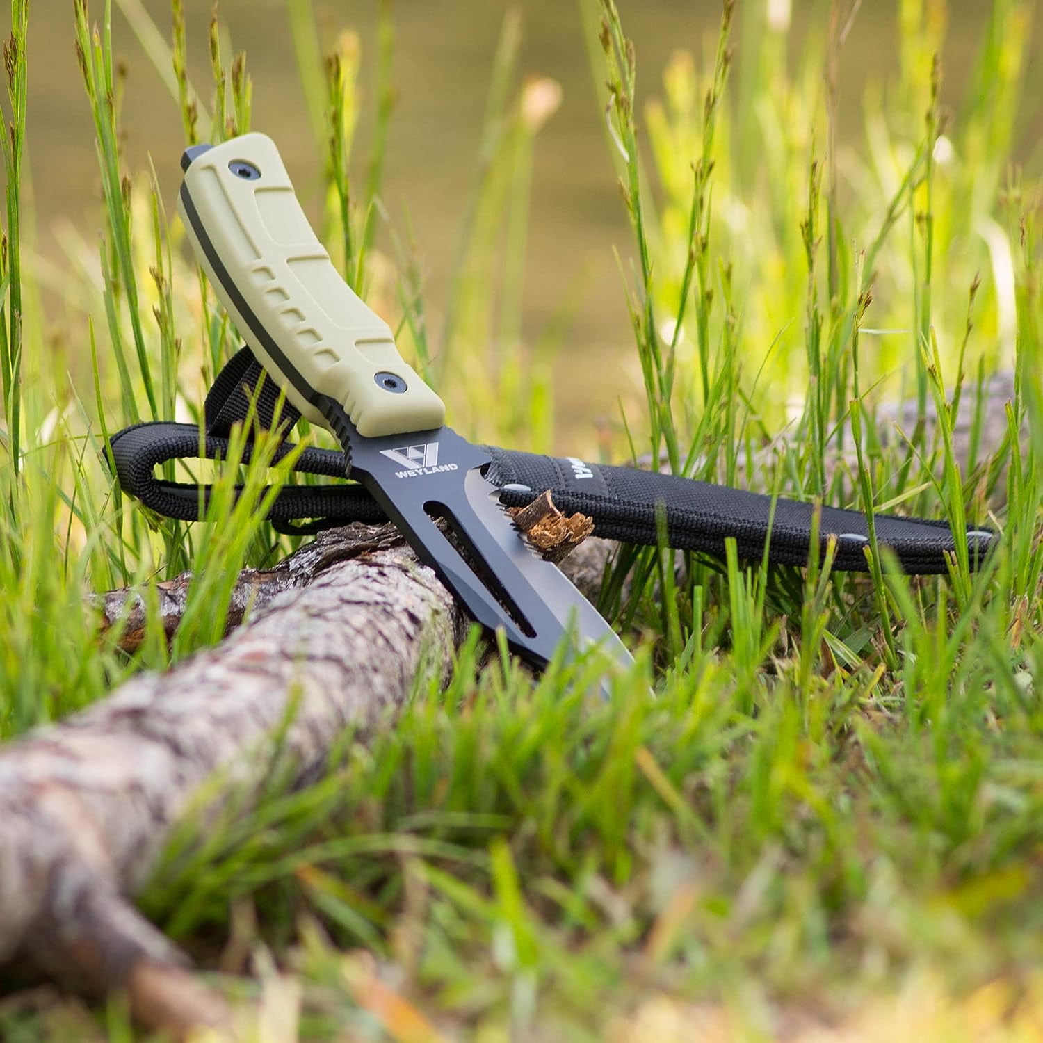 WEYLAND Outdoor Utility, Hunting, Hiking, and Camping Knife with MOLLE Sheath.