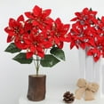 thumbnail image 5 of KUNPENG Poinsettias Artificial Christmas Flowers for Outdoors,Fake Flowers, UV Resistant Artificial Outdoor Flowers for Home Garden Porch Patio Outdoor Indoor Decor, 5 of 5