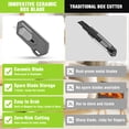 thumbnail image 2 of WORKPRO Ceramic Safety Box Cutter Includes 2 Blades, Built-In Magnetic, Small Package Opener, Coupon Cutter, Auto-retractable, Gray, 2 of 6
