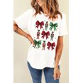 thumbnail image 4 of Women's White Christmas Nutcracker Printed Crewneck T-Shirt with Bowknot - [ZhiHiMeRi] | (US 20-22)2XL, 4 of 6