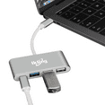 thumbnail image 3 of IKLING 4-in-1 USB-C Hub with Type C, USB 3.0, Multiport Charging & Connecting Adapter (FX1813, Silver), 3 of 5