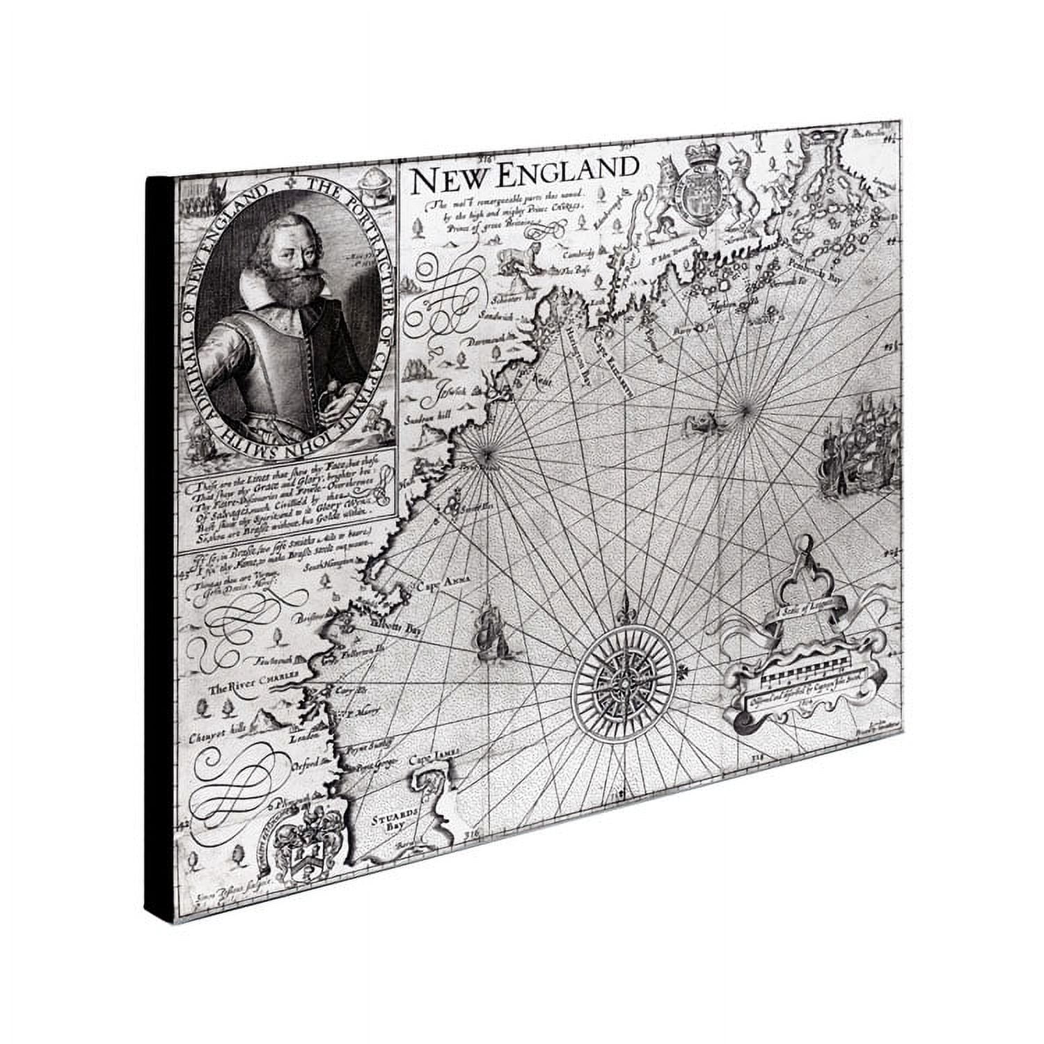 Trademark Art 'Coast of New England, 1614' Canvas Art by John Smith