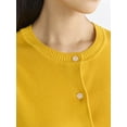thumbnail image 4 of Free Assembly Women's Cardigan Sweater with Puff Sleeves, Lightweight, Size XS-XXL, 4 of 5