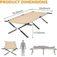 thumbnail image 2 of Heavy Duty Camping Cot, Khaik Foldable Sleeping Cot for Adults, Portable Military Camp Cot with Carry Bag, Sturdy Outdoor Folding Lounge Chair Bed for Camp, Travel, Patio, Office Nap, 2 of 8