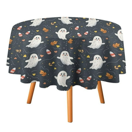 

JINGDS Ghost Heart Fantasy-352 Round Table Cloth Halloween Tablecloth Thanksgiving Day Table Cloth Round Cover Circle Tablecloth for Halloween Thanksgiving Fall Party