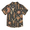 thumbnail image 2 of Dailycode Small Short Sleeve Button Down Shirts Cowboy Hat Cactus Cow Skull Casual Shirt 3-10 Years, 2 of 9