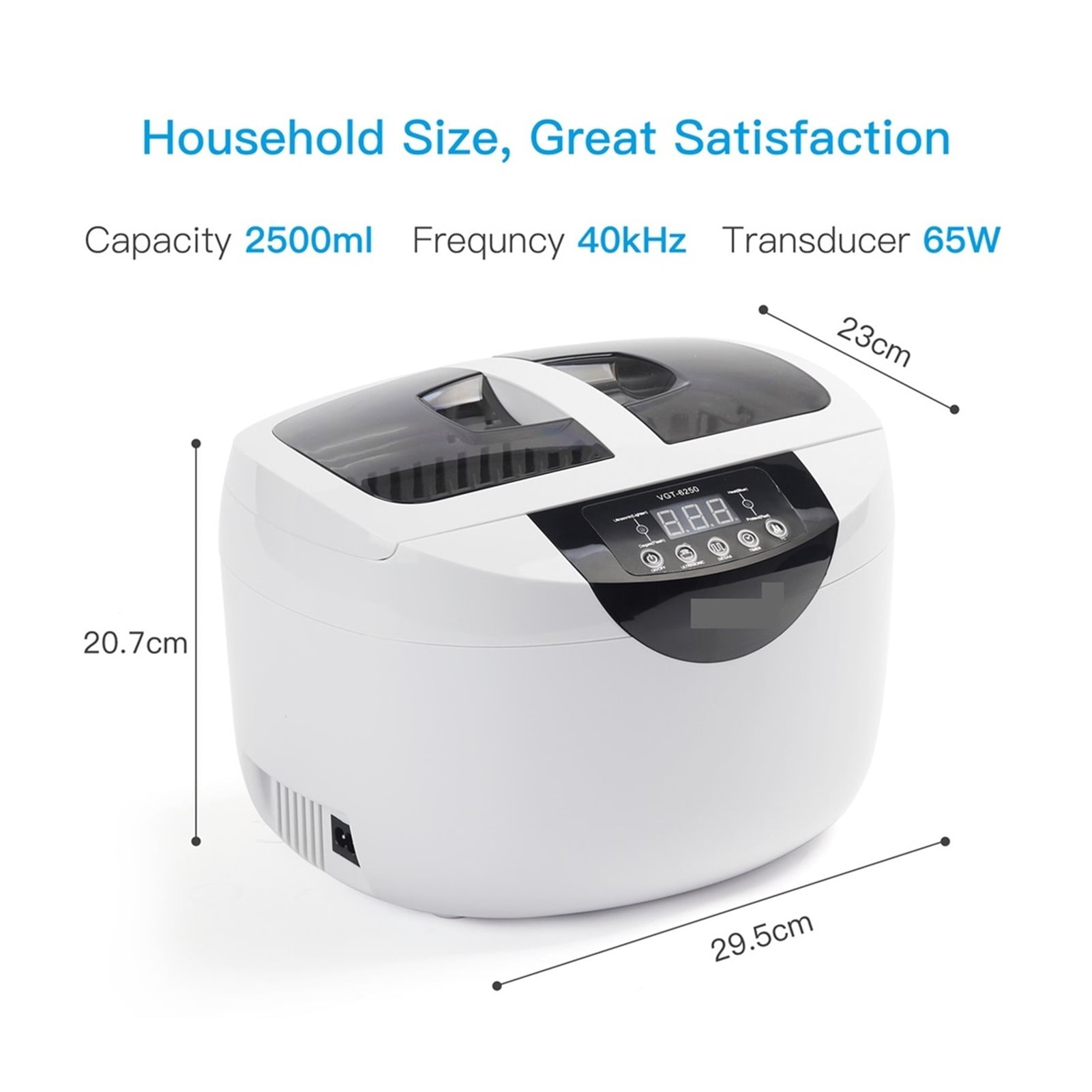 Digital Ultrasonic Cleaner 2500ML For Fruits Vegetables Home Kitchen Ultrasonic Baths ,Strong Cleaning