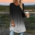 thumbnail image 2 of VEKDONE Tunic Tops for Women 3/4 Sleeve Crewneck Pullover Tops Fashion Gradient Color Print Long Blouse Casual Loose Fit Lightweight Curved Hem Shirts, 2 of 6