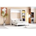 thumbnail image 5 of Newest Full Size Murphy Bed with Desk , Bookshelf, White, 5 of 8