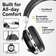 V5.3 Computer Bluetooth Headset with Microphone for PC, with Noise Cancelling Mic, USB Dongle, Charging Base & Mute Button for Work/Cell Phones/Computer/Call Center/Zoom