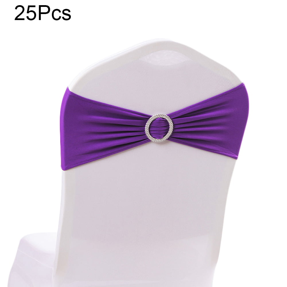 Spandex Stretch Wedding Chair Sashes Crown 10/25/50/100pcs Party Banquet Decor 