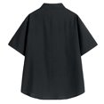 thumbnail image 5 of XDZJLR Mens Shirts Summer Solid Color Short Sleeved Lapel Stand Collar Button Down Leisure Tee, 5 of 5