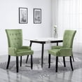 thumbnail image 1 of vidaXL Dining Chair with Armrests Light Green Velvet, 1 of 5