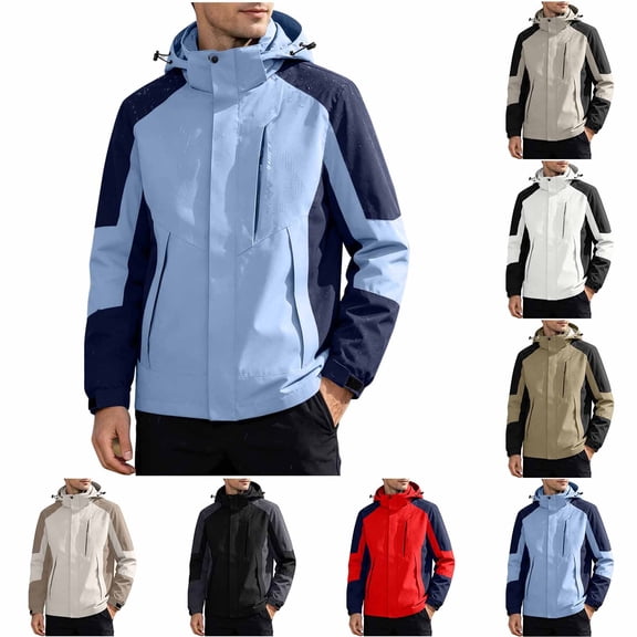 Rain Jacket for Men Waterproof Lightweight Rain Jackets Packable Raincoat Windbreaker Coat with Hood