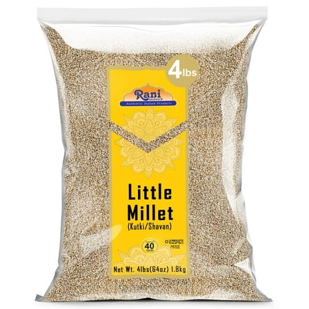 Rani Little Millet (Panicum Sumatrense) Whole Ancient Grain Seeds, 64oz (4lbs) 1.81kg ~ All Natural | Gluten Friendly | NON-GMO | Kosher |Vegan | Indian Origin | Shavan / Saamai / Sama Kannada