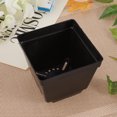 thumbnail image 4 of 20 macetas cuadradas de plástico carnoso para plantas, suculentas, cactus y bonsáis (negro), 4 of 6